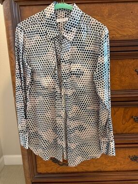 Equipment Femme 100% Silk Signature Geo Print Blouse Size XS